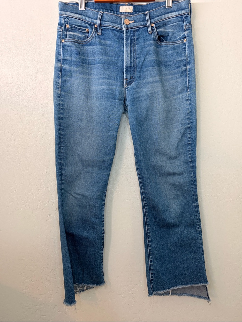 MOTHER Light Blue Cropped Straight Jeans 0039